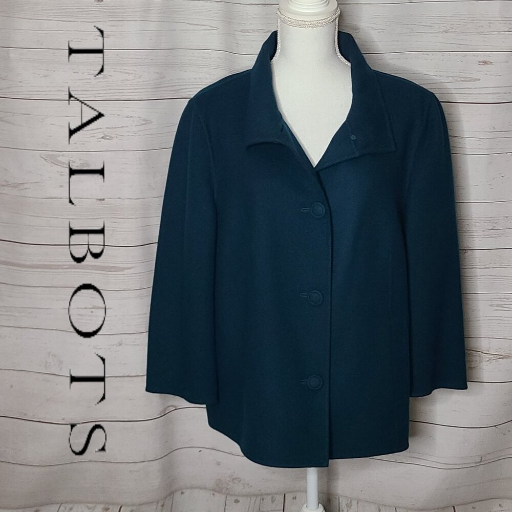 Talbots Wool Collard Button Coat Jacket - image 1